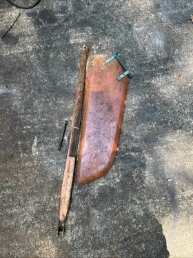 1122345 Alcort Vintage Sunfish Sailboat Rudder Bronze Old Style Hardware Mahogany Read