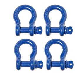 Alfa Wheels 183884122345 4 Pack 5/8 Inch Blue Bow Shackle D-ring W 3/4 Clevis Screw Pin Wll 7000lbs 3.25 Ton