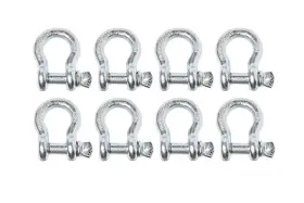 Alfa Wheels 183884122901 8 Pack 5/8 Inch Galvanized Bow Shackle D-ring W 3/4 Clevis Screw Pin Wll 7000 Lbs