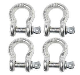 Alfa Wheels 784956417166 4x 3/8 Inch Bow Shackle D-ring W Clevis Screw Pin Anchor Wll 1 Ton 2200 Lbs Capacity