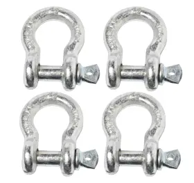 Alfa Wheels 784956417166 4x 3/8 Inch Bow Shackle D-ring W Clevis Screw Pin Anchor Wll 1 Ton 2200 Lbs Capacity