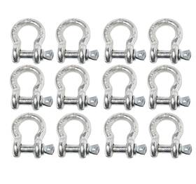 Alfa Wheels 784956417388 12x 3/8 Inch Bow Shackle D-ring W Clevis Screw Pin Anchor Wll 1 Ton 2200lbs Capacity