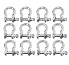 Alfa Wheels 784956417388 12x 3/8 Inch Bow Shackle D-ring W Clevis Screw Pin Anchor Wll 1 Ton 2200lbs Capacity