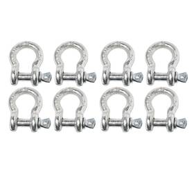 Alfa Wheels 784956418217 8x 3/8 Inch Bow Shackle D-ring W Clevis Screw Pin Anchor Wll 1 Ton 2200 Lbs Capacity