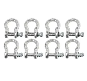 Alfa Wheels 784956418217 8x 3/8 Inch Bow Shackle D-ring W Clevis Screw Pin Anchor Wll 1 Ton 2200 Lbs Capacity