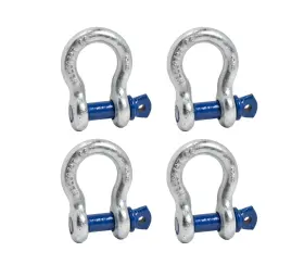 Alfa Wheels 784956418408 4 Pack 5/8 Inch Galv Blue Bow Shackle D-ring W 3/4 Clevis Screw Pin Wll 7000 Lbs