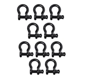Alfa Wheels 784956424874 10 Pack 5/8 Inch Black Bow Shackle Tow D-ring W 3/4 Clevis Screw Pin Wll 7000 Lbs