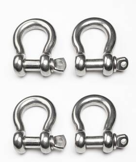Alfa Wheels Bsss-304-3-4 Four 3/4 Inch Marine Bow Shackle Stainless Steel Clevis D-ring 304 Sailboat Rigging