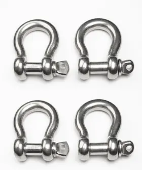 Bsss-304-3-4 Alfa Wheels Four 3/4 Inch Marine Bow Shackle Stainless Steel Clevis D-ring 304 Sailboat Rigging