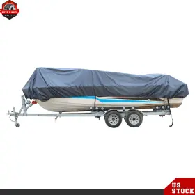 Ber315405 Berliii Boat Cover V-hull 210d Gray 17-19ft Waterproof Trailerable Fishing Ski Bass