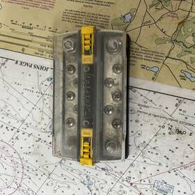 Blue Sea Systems 2723 Dualbus Plus 150a Busbar - 5/16 Inch -18 Stud 5 Gang