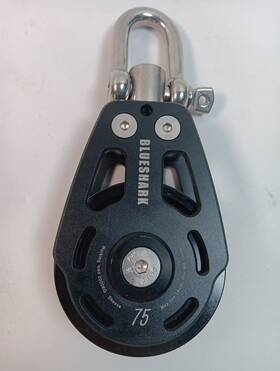 Blue Shark Bs-2770 Blueshark 75mm Single Swivel Torlon Roller Aluminum Sailing Block 2770
