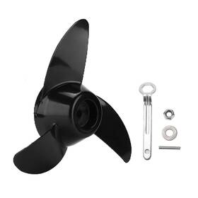 Buachois Buachoisi06taybeox Trolling Motor Prop Electric Outboard Propeller 3 Blades Replacement Black