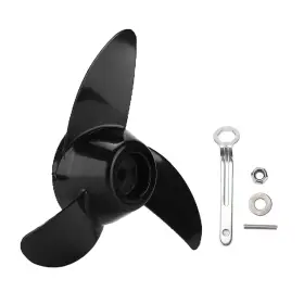 Buachoisi06taybeox Buachois Trolling Motor Prop Electric Outboard Propeller 3 Blades Replacement Black