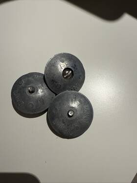 Camp Zinc 836758000401 Set Of 3 Rudder 1-7/8 R-1 Sacrificial Anode. Thru Hole Mount. New