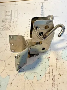 Dh4160b Dwyer Marine Tack Bracket With Reef Hooks And Pull Pin Dh3051 Gooseneck Brkt Dh4160b Dwyer Marine Tack Bracket With Reef Hooks And Pull Pin Dh3051 Gooseneck Brkt
