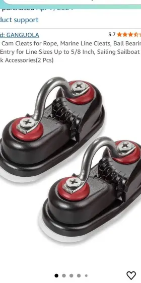 Ganguola 599451170347 Boat Cam Cleats For Rope Marine Line 2 Pkg