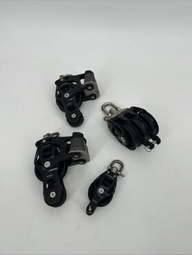 Harken E60-e45 Fiddle And Element Triple Pulley Block Swivel Lot Used E45 E60