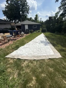 31967 Hunter Sails 320 - Original Head Sail White Sailboat 13.5 Ft X 30 Read