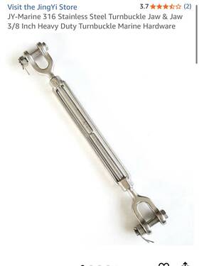 Jy Marine Aisi316 Jy-marine 316 Stainless Steel Turnbuckle Jaw And 3/8 Inch