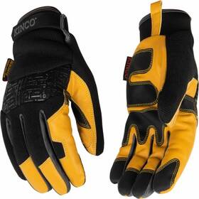 Kinco 035117102057 3 Pack - Goatskin Leather Driving Gloves Thermal Lined Black/yellow Mens L 10