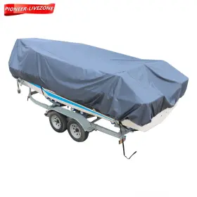 Pn1368870 Labwork-parts Boat Cover 17-19ft Gray 600d Marine Polyester Canvas Trailerable Waterproof