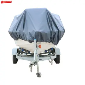 Pn1369076 Labwork-parts New Waterproof Boat Cover Gray Heavy 600d Marine Grade Polyester Canvas