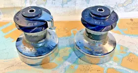 48-wavegrip Lewmar 48 Self Tailing Winches 1 Pair Recently Serviced Excellent Condition