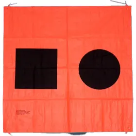 O6r925 Orion Signal Flag Orange Vinyl Daytime Safety Black Ball Square 3ft X Boat