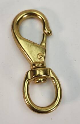 Project Pro 225-7482 Vintage 3/4 Inch X 3-1/2 Solid Brass Swivel Bolt Snap Leaches Flag Pole Farm Rv Nos