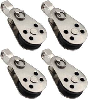 Ruifuu 774388636709 4 Pack Stainless Steel Marine Pulley Rope Runner For Sail Boats Yachts Ship