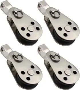 Ruifuu 774388636709 4 Pack Stainless Steel Marine Pulley Rope Runner For Sail Boats Yachts Ship
