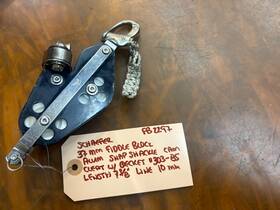 Schaefer 303-85 37mm Fiddle Block Alum Cheeks Snap Shackle Cam Cleat With Becket