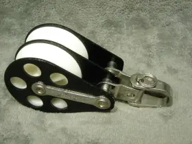504-25 Schaefer New Aluminum Stainless Steel Swival 7/16 Inch Double Block Sailboat Rigging
