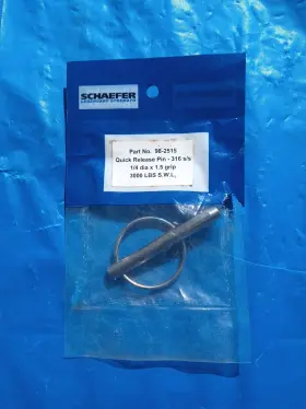 98-2515 Schaefer - Stainless Quick Release Pin 1/4 Inch X 1.5 Grip 3000 Lbs Swl