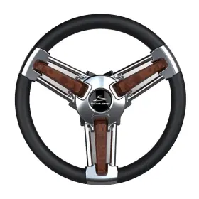 Pu105111-04r Schmitt Marine Burano Wheel 14 Inch 3/4 Tapered Shaft Burl Polyurethane With Stainless Pu105111-04r Schmitt Marine Burano Wheel 14 Inch 3/4 Tapered Shaft Burl Polyurethane With Stainless