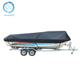 Su952737ku Skyup2018 11 12 13ft Boat Cover V-hull Runabouts Waterproof Heavy Duty 420d Black