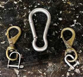 Suncor 316s Stainless Carabiner With #2 Brass Swivel Eyes And Shackles For Tools