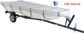 Tr42044 Turitrade Fit For Jon Boat Cover 12ft-18ft L Beam Width Up To75in Grey 210d