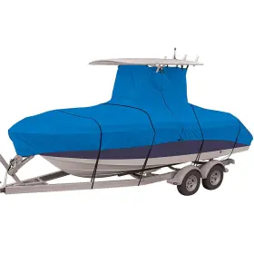 Tr45522 Turitrade For Center Console Boats With T-top Roofs Heavy-duty Boat Cover 20-24ft Blue