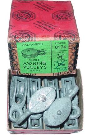 Wilcox Crittenden 0174 10 Vintage 3/4 Inch Pulley Awning Deck Line Hardware Lot Usa Nos