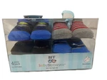 Baby Fit Forever Boys Infant Bootie Socks Bff 4 Pairs 0-12MOS Blue Gray Box Set New. Price: $7.99.