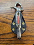 Ronstan RF1255 Single Block W/ Universal Snap Shackle & Becket Max Line 3/8" Used. Price: $24.00.