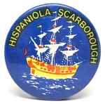 Vintage 1980'S Hispaniola Scarborough Pirate Ship South Bay Badge Pin (P2602) Used. Price: $6.04.