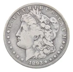 1893-CC Morgan Silver Dollar *2501 Ungraded. Price: $749.95.