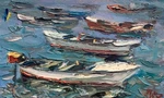 Oil Painting Boats On The Shore Cherednichenko A.unframed Original NAAA2504 Used. Price: $413.28.
