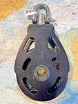 Harken Esp 75 Single Block Swivel PN#6058 Alum Cheeks Length 1/4(159MM) Used. Price: $80.00.