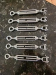 Qmh 316 Stainless 1/4" Sailboat Jaw And Eye Turnbuckles (6) New. Price: $30.00.