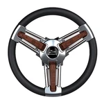 Schmitt Marine Burano Wheel 14" 3/4" Tapered Shaft Burl Polyurethane W/stainless. Price: $237.99.