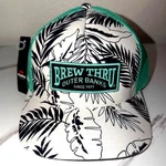 Pukka Brew Thru Outer Banks Trucker Hat Seafoam Green Tropical Palm Leaf 2501 New. Price: $29.99.